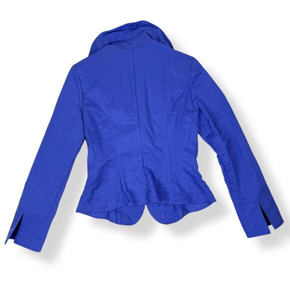 90's purple extravagant  evening fitted blouse blazer with unique double collar - Picture 12 of 16